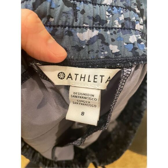 Athleta avenue printed wide leg crop pant size 8 - Picture 3 of 5